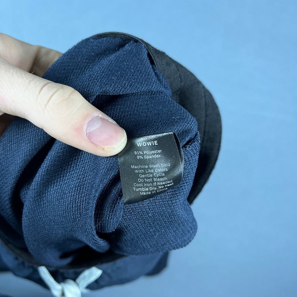 Wowie Mens Navy Blue Joggers Stretch Active Pants Geometric Pocket Size L - Picture 6 of 11